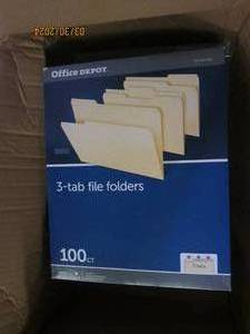 3 packages of 100 3-tab file folders