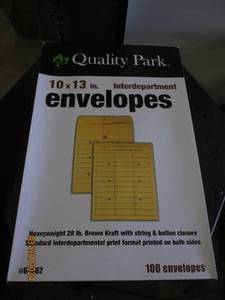 quality park 10x13 inch envelopes 100 in package