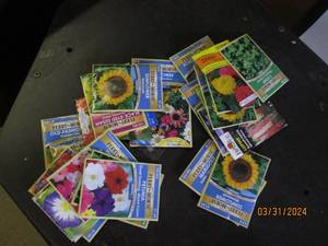 25 packets of flower seeds out of date
