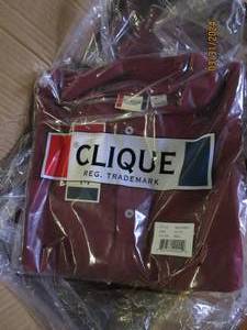 case of 30 clique xltg 3 button shirts color is brd
