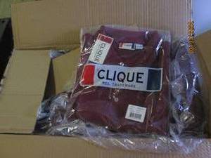 case of 30 clique xltg 3 button shirts color is brd