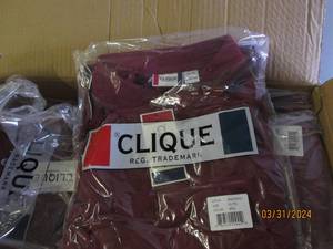 case of 30 clique xltg 3 button shirts color is brd