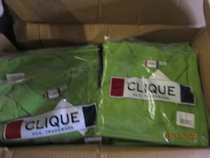 case of 18 clique 1x 3 button shirts color is lig