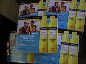 5 packages of 2 neutrogena beach defense sunscreen 60