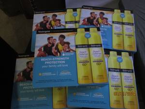 5 packages of 2 neutrogena beach defense sunscreen 60