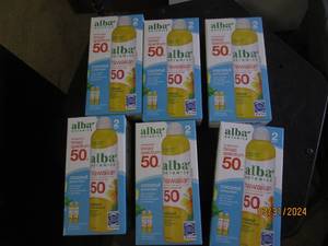 6 packages of 2 alba broad spectrum hawaiian coconut sunscreen 50
