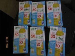 6 packages of 2 alba broad spectrum hawaiian coconut sunscreen 50