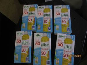 6 packages of 2 alba broad spectrum hawaiian coconut sunscreen 50