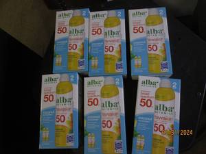 6 packages of 2 alba broad spectrum hawaiian coconut sunscreen 50