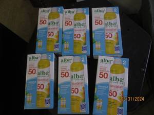 6 packages of 2 alba broad spectrum hawaiian coconut sunscreen 50