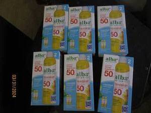 6 packages of 2 alba broad spectrum hawaiian coconut sunscreen 50
