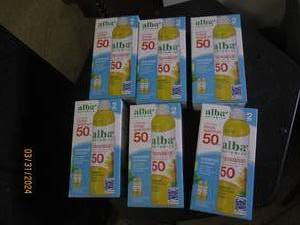 6 packages of 2 alba broad spectrum hawaiian coconut sunscreen 50