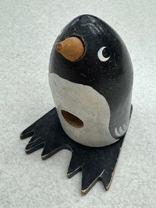 lot 63 image: Vintage Wooden Penguin Figurine Pencil Sharpener
