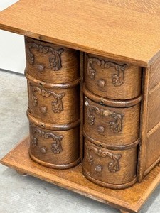 lot 45 image: Vintage Six Drawer Wooden Petite Sewing Cabinet