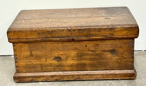 lot 12 image: Antique Wooden Pine Storage Chest