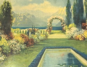 lot 33 image: Vintage Framed Print The Spring Garden by R. Atkinson Fox