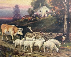 lot 75 image: Vintage When Shadows Lengthen Framed Print by R. Atkinson Fox