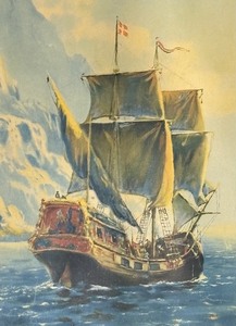 lot 118 image: The Port of Hearts Desired Framed Vintage Print by R. Atkinson Fox