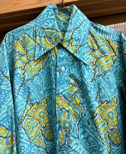 lot 84A image: Vibrant Vintage One of a Kind Handmade Button Up Shirt