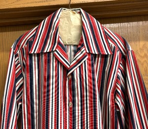 lot 111A image: Sensational Striped One of a Kind Vintage Handmade Button Up Shirt