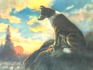 lot 209 image: A Reliable Guardian Framed Vintage Print by R. Atkinson Fox