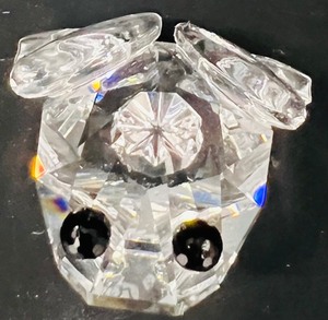 lot 215 image: Vintage Swarovski Crystal Frog Figurine with Beautiful Green Eyes