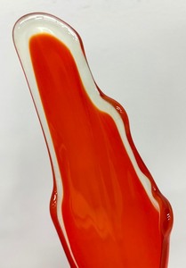 lot 19 image: Vintage Mid Century Viking Orange Glass Swung Vase