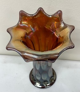 lot 242 image: Vintage Fenton Long Fingerprint Carnival Glass Vase