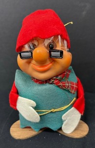 lot 243 image: Two Vintage Felt Fun Farm Elf Gnome Figurines