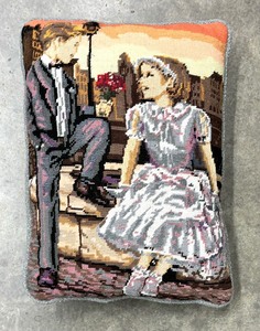 lot 101A image: Three Handcrafted Needlepoint Pillows