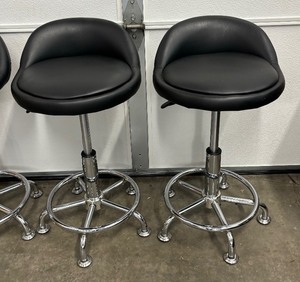 lot 279 image: Four Bold Black Adjustable Height Stools