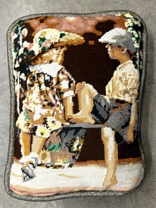 lot 282 image: Three Hand Crafted Nice Needlepoint Pillows