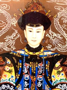 lot 120 image: Outstanding Reverse Glass Painting Empress Dowager Cixi