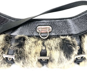 lot 192 image: Petite Pretty Black and Fur Handbag by The Find