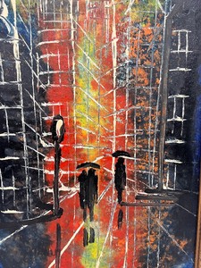 lot 109 image: Beautiful Original Oil on Board Framed Retro Artwork