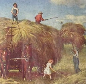 lot 286 image: At Grandpas Farm Framed Vintage Print by R. Atkinson Fox