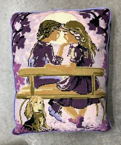 lot 296 image: Three Handcrafted  Nice Needlepoint Pillows