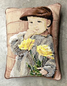 lot 298 image: Three Terrific Hand Crafted Needlepoint Pillows
