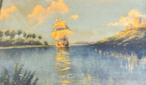 lot 311 image: The Sunny South Framed Vintage Print by R. Atkinson Fox