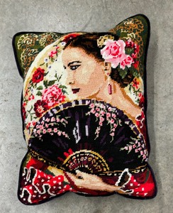 lot 330 image: Three Hand Crafted Nice Needlepoint Pillows