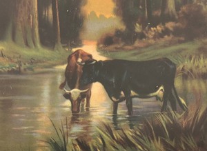 lot 371 image: Vintage R. Atkinson Fox Framed Print, A Peaceful Summer Day