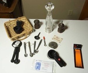 lot 208 image: Small Housewares...Kitchen Utensils, Glass Pepper Grinder Etc.