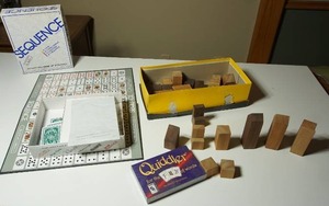 lot 228 image: Vintage Games...Sequence, Quiddler, Wood Blocks