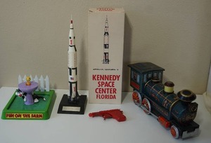 lot 40 image: Collectible Vintage Toys Including Lonestar SpudMatic Metal Toy Gun...