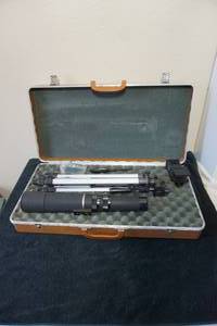 lot 51 image: ATTENTION Bird WatchersThis Lots for You Vintage Bushnell Spotting Scope in Original Doskocil Case, Cabelas Door Mounting Bracket etc.