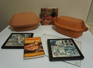 lot 64 image: Vintage West Germany SCHLEMMERTOPF SCHEURICH Keramic 832 and 850 Oval Glazed Baking Dish...