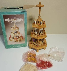 lot 76 image: House of Lloyd Christmas Around The World 12 Wooden Windmill Candle Carousel...