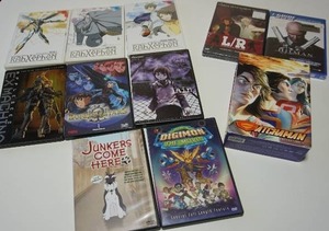 lot 108 image: Collectible DVDs Junkers Come Here Pilot Film (2001), Digimon The Movie, ADV Gatchaman Japanese Anime Collection DVD Box...