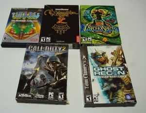 lot 112 image: Call of Duty 2 PC CD-Rom Game Microsoft Windows 2000XP, Tom Clancys Ghost Recon Advanced Warfighter - PlayStation 2, Masterpiece of games Psychonauts ...