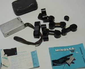 lot 122 image: Vintage Minolta16 Camera Manual and Accessories